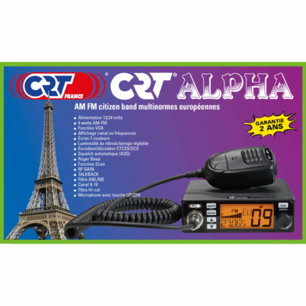 CRT ALPHA RICETRASMETTITORE CB 40CH - 12/24V - immagine 2