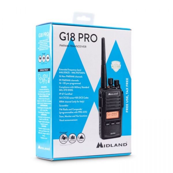 MIDLAND G18 PRO RICETRASMETTITORE PMR446 - IP67 - immagine 4
