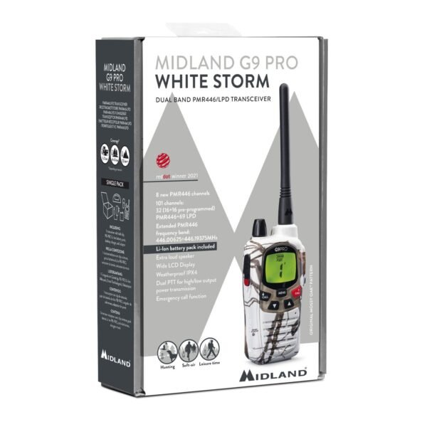MIDLAND G9 PRO DUALBAND PMR446/LPD WHITE STORM - immagine 3
